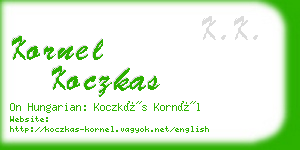 kornel koczkas business card